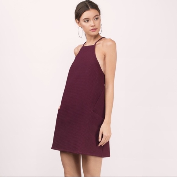 TOBI Colette Waffle Knit Pocket Halter Shift Dress - Picture 8 of 8
